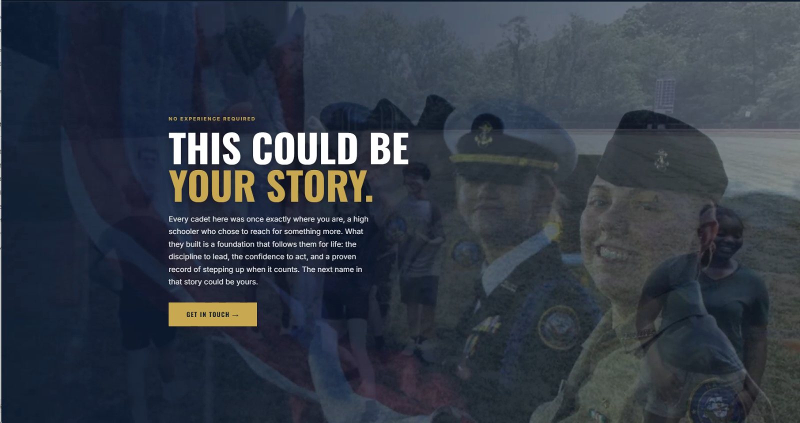 Site section: program details over navy ground