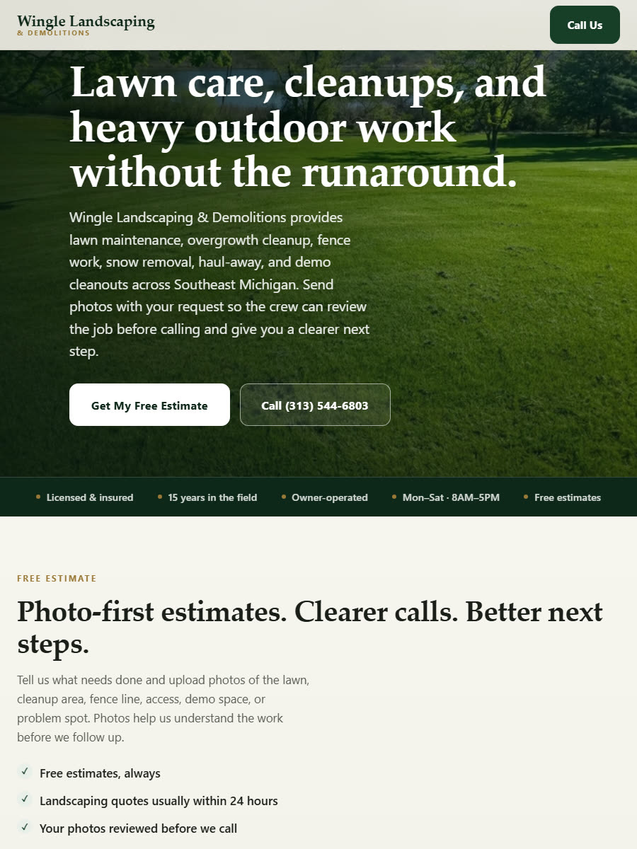 Wingle Landscaping home