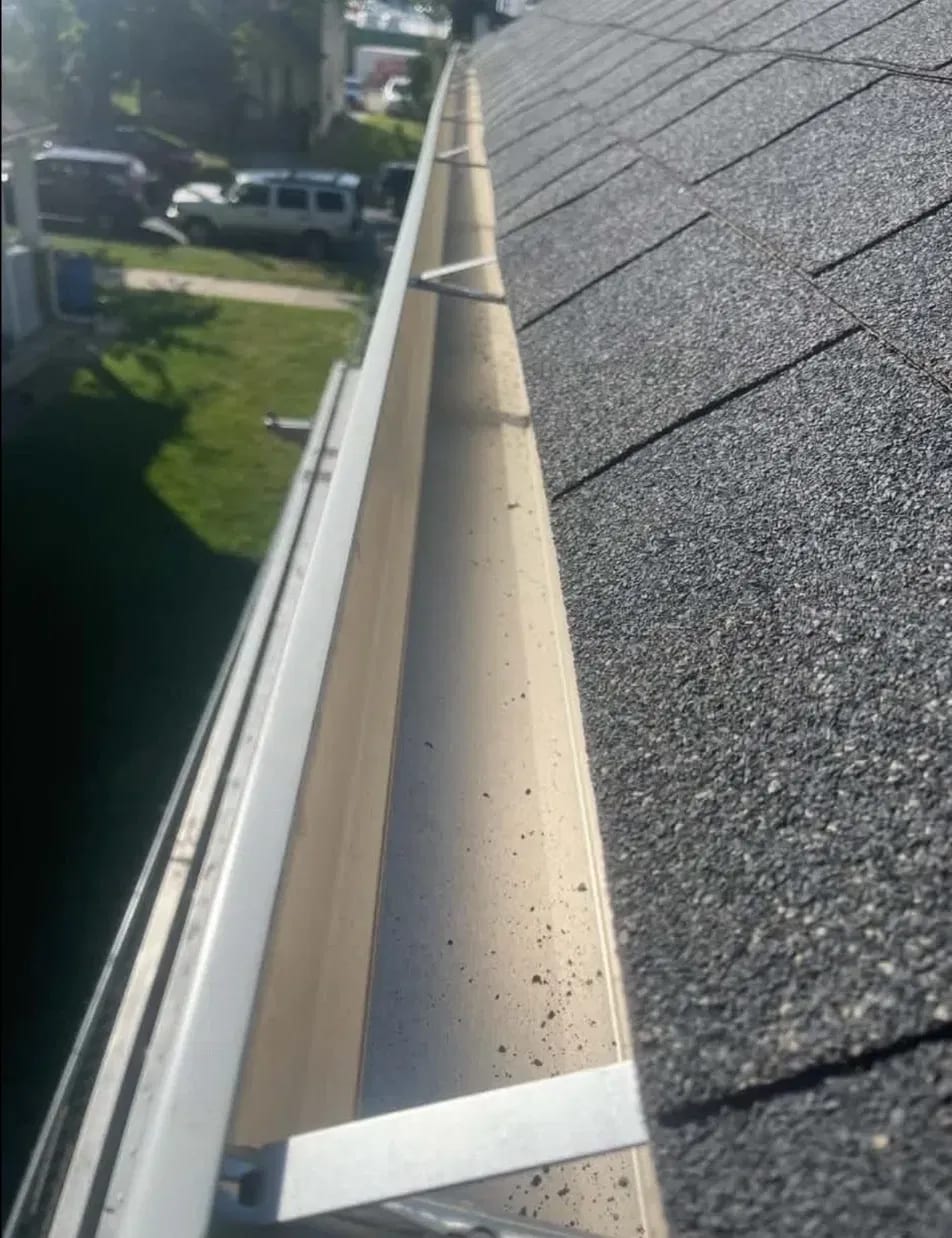 K-style gutter run installed along an eave